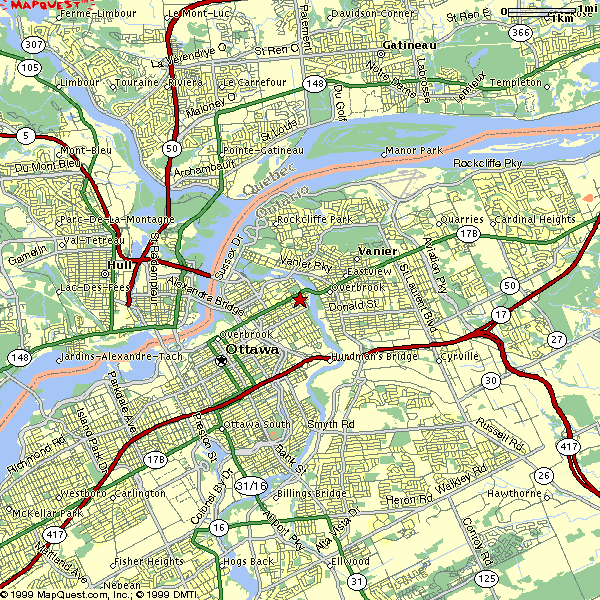 Plan d'accs de l'Ambassade d'Algrie  Ottawa au Canada