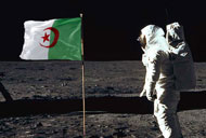 Photo humoristique d'un drapeau algrien sur la lune